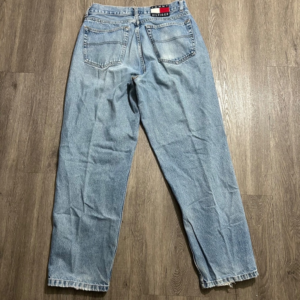 Vintage Tommy Hilfiger Jeans 34x32 Light Blue Straight Leg Denim Made in USA - Picture 8 of 9